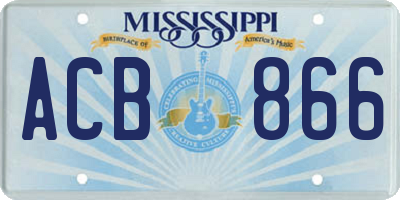 MS license plate ACB866