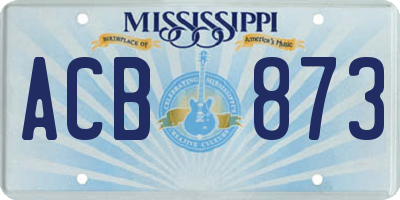 MS license plate ACB873