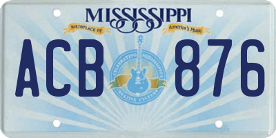 MS license plate ACB876