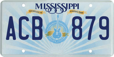 MS license plate ACB879