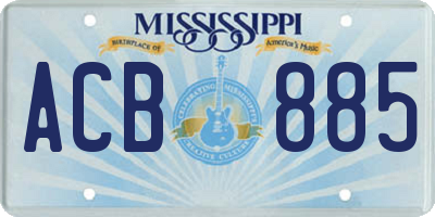 MS license plate ACB885