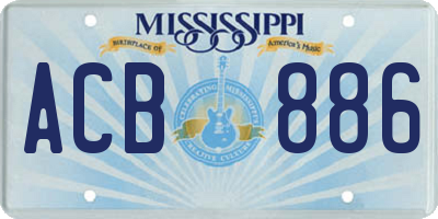MS license plate ACB886