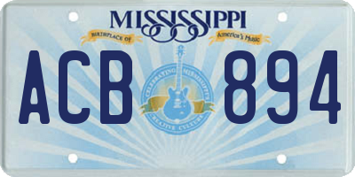 MS license plate ACB894