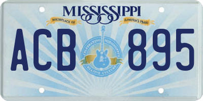 MS license plate ACB895