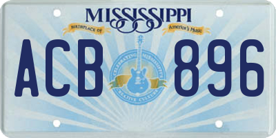 MS license plate ACB896