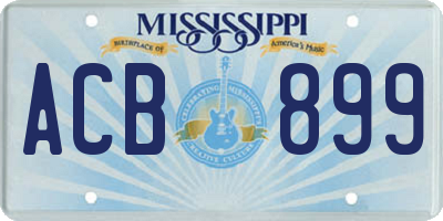 MS license plate ACB899