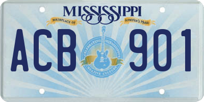 MS license plate ACB901