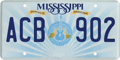 MS license plate ACB902