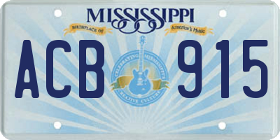 MS license plate ACB915