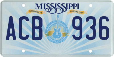 MS license plate ACB936