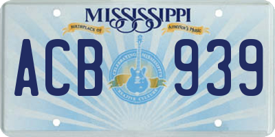 MS license plate ACB939