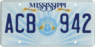MS license plate ACB942