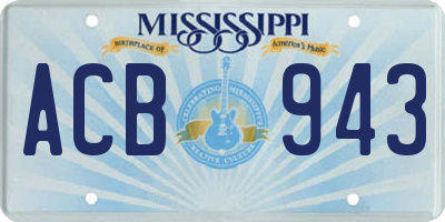 MS license plate ACB943