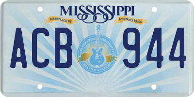 MS license plate ACB944