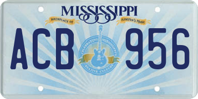 MS license plate ACB956