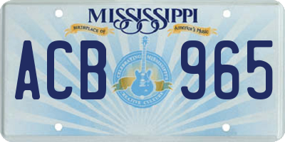 MS license plate ACB965