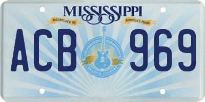 MS license plate ACB969