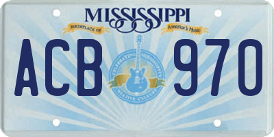 MS license plate ACB970