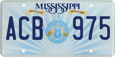 MS license plate ACB975