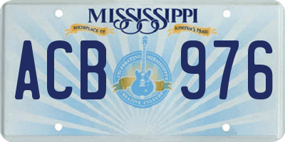 MS license plate ACB976