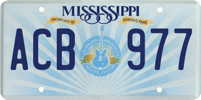 MS license plate ACB977