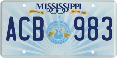 MS license plate ACB983
