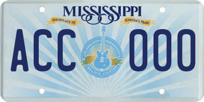 MS license plate ACC000