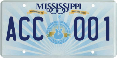 MS license plate ACC001