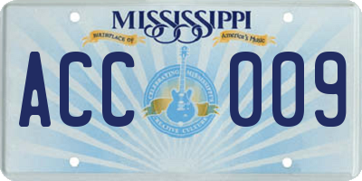MS license plate ACC009