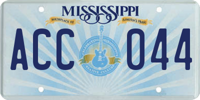 MS license plate ACC044