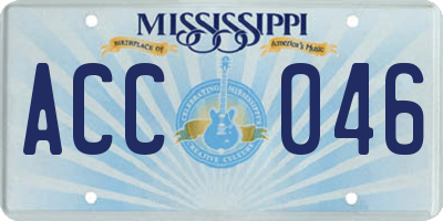 MS license plate ACC046