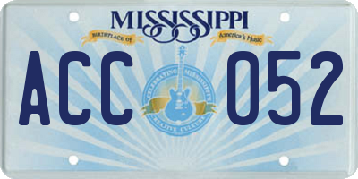 MS license plate ACC052