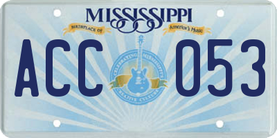 MS license plate ACC053