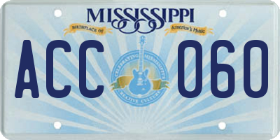 MS license plate ACC060