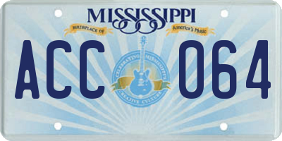 MS license plate ACC064