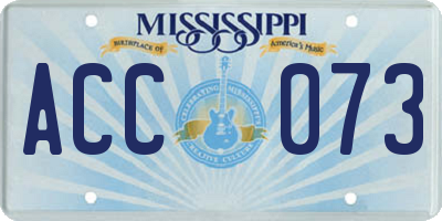 MS license plate ACC073