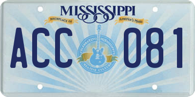MS license plate ACC081
