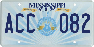 MS license plate ACC082