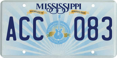 MS license plate ACC083
