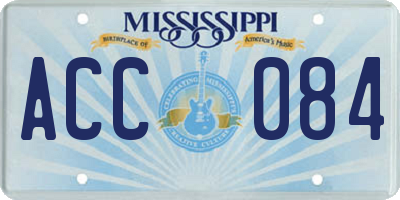 MS license plate ACC084
