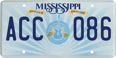 MS license plate ACC086