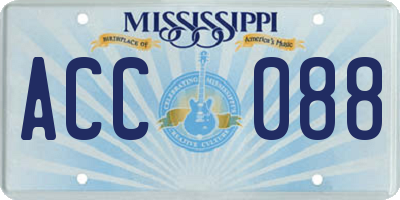 MS license plate ACC088