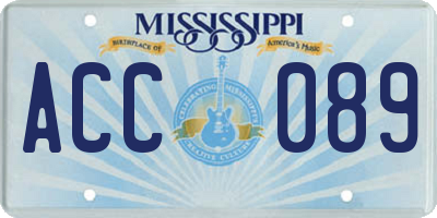 MS license plate ACC089