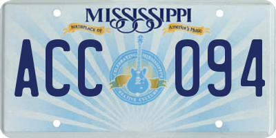 MS license plate ACC094