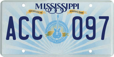 MS license plate ACC097
