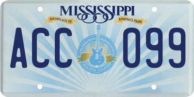 MS license plate ACC099