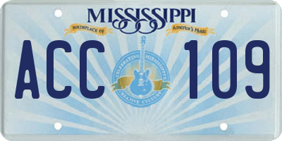 MS license plate ACC109