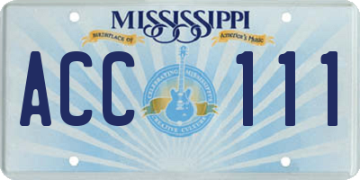 MS license plate ACC111