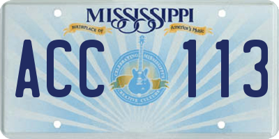 MS license plate ACC113