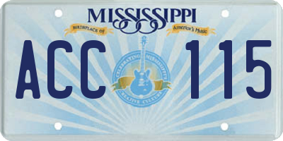 MS license plate ACC115